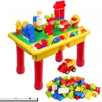 burgkidz Kids Storage Block Table with 68 PCS Large Building Blocks for Toddlers Children Educational Toy Classic Big Building Bricks Desk and 68 Pieces Building Toys Blocks Table and 68 PCS Building Blocks B07FPFZV6C